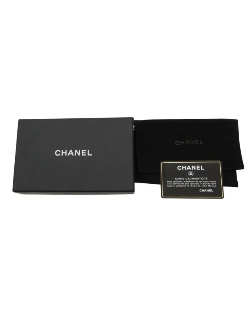 Chanel Shoulder Bag Chain Wallet Pouch Mini Quilted Caviar Leather Black